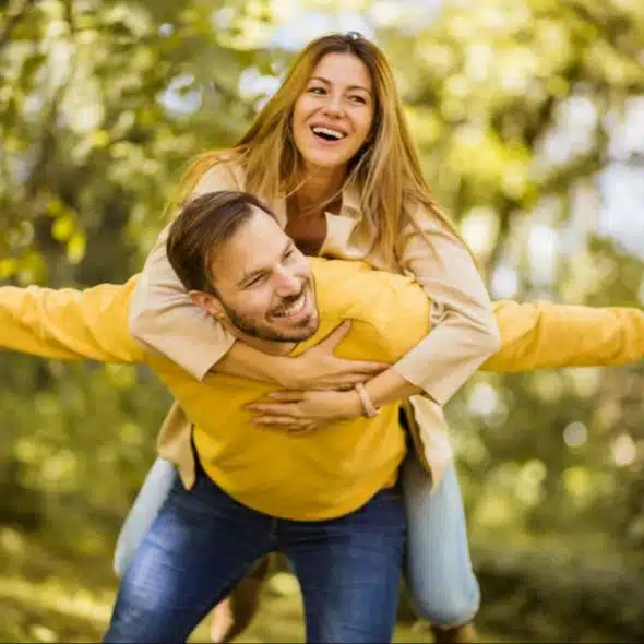 A couple having fun
