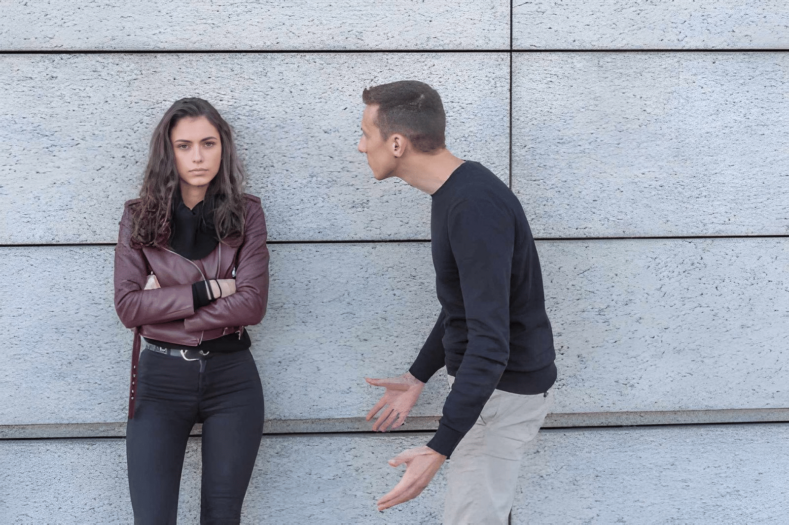 Couple in love during a quarrel with man getting emotional