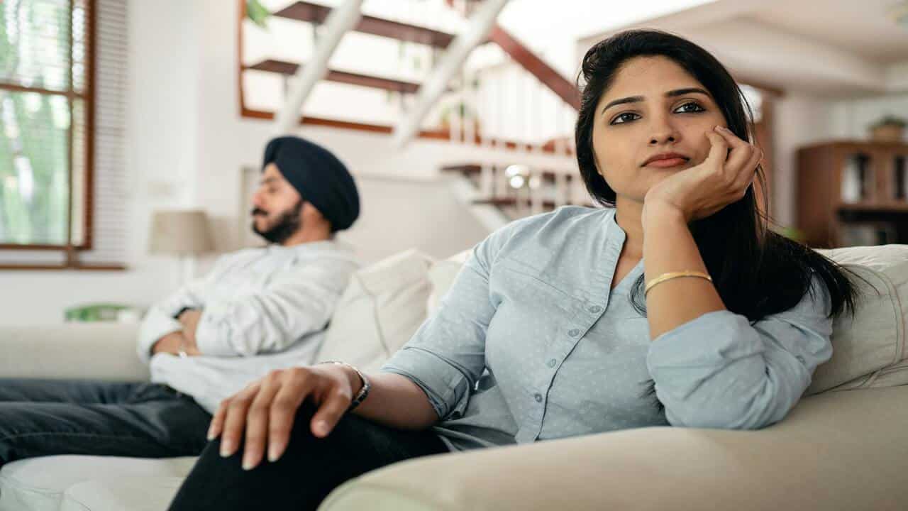 A wife ignoring her husband