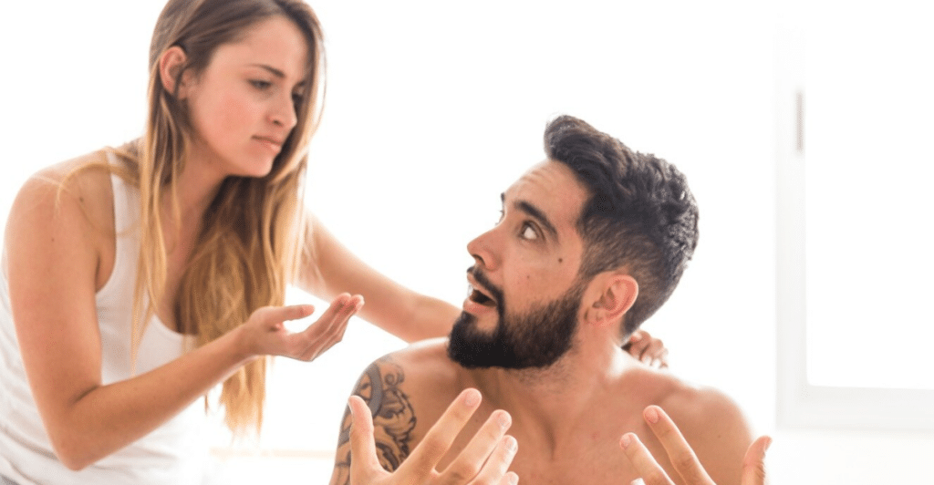 A man manipulating woman