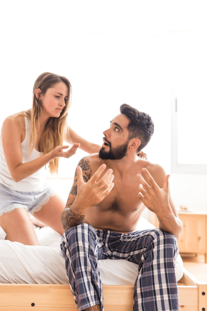 A man manipulating woman