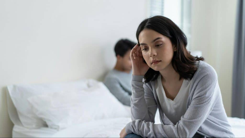 A man and woman not talking to each other