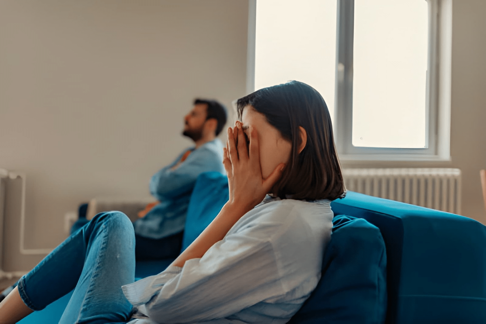 Pensive Young Girl Thinking of Relationships Problems with Boyfriend