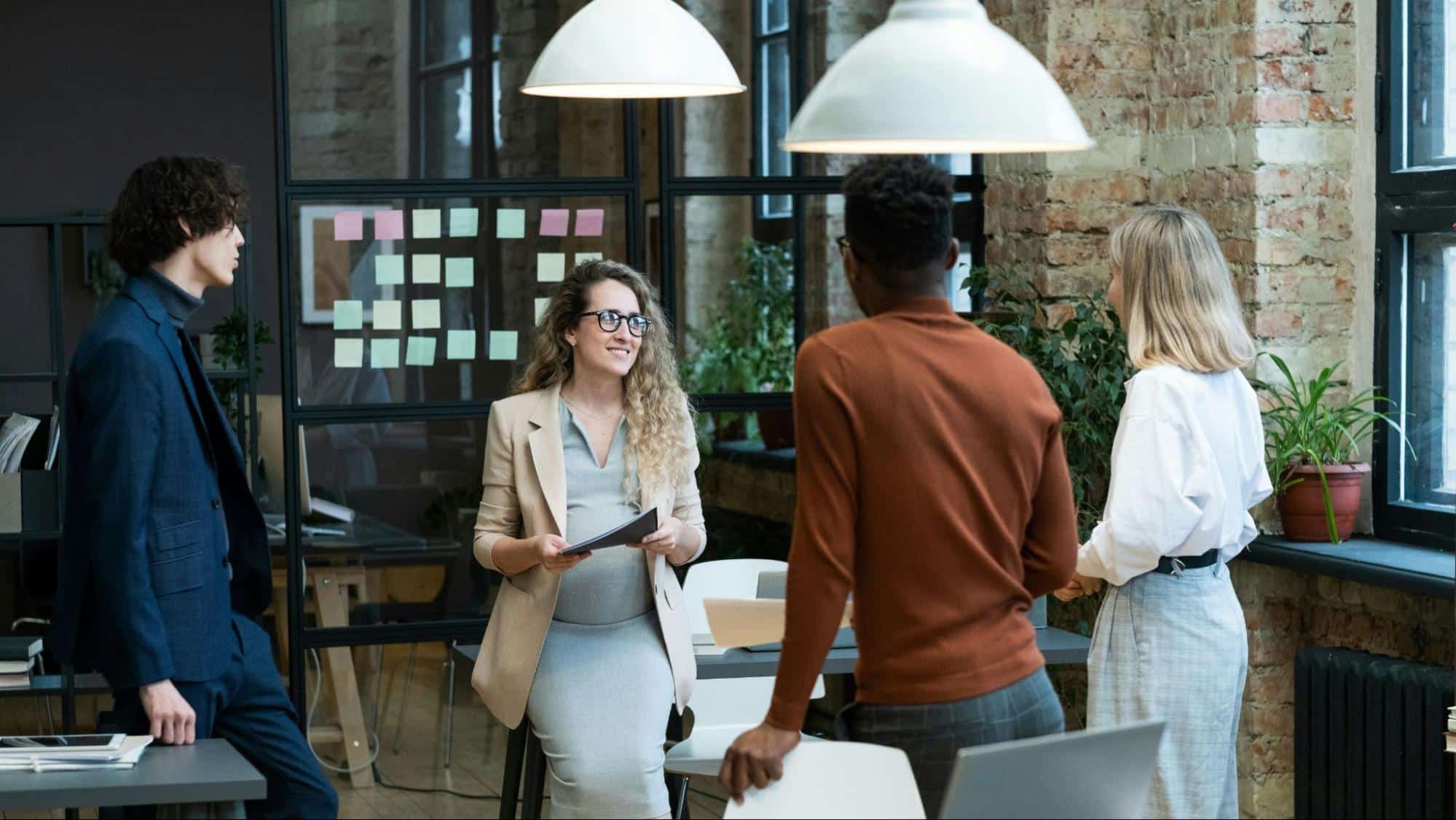 Couple with their colleagues