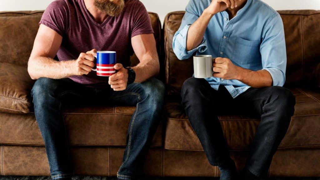 Men talking about relationship
