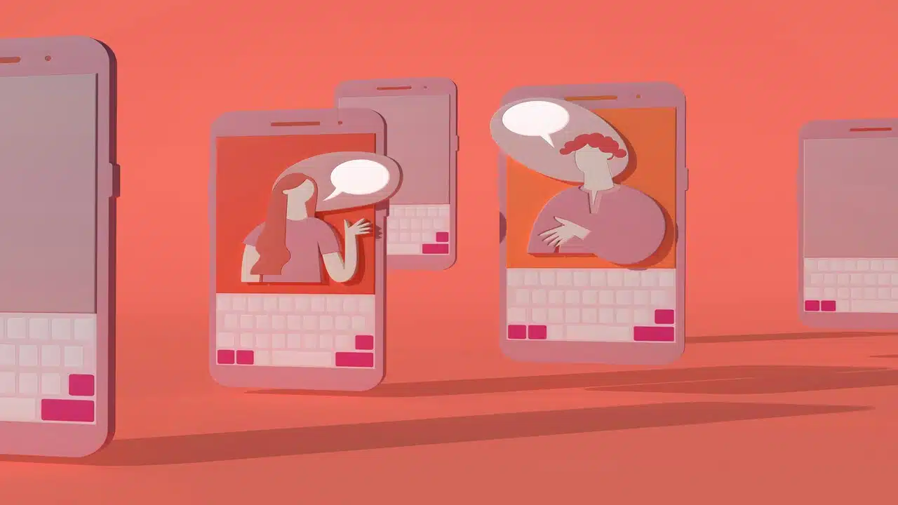 A 3D image depicting dating apps