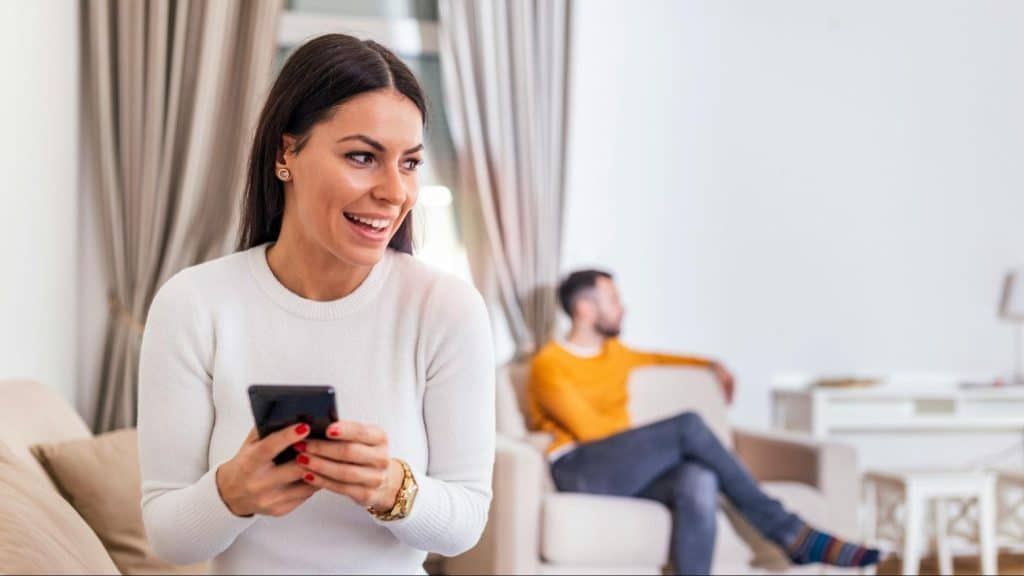 Woman keeping messages from a man