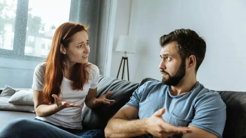 Woman confronting a man