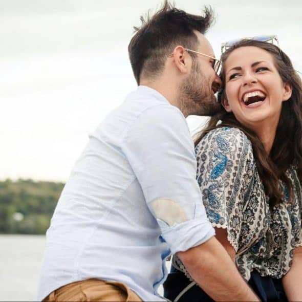 A man and woman happy together