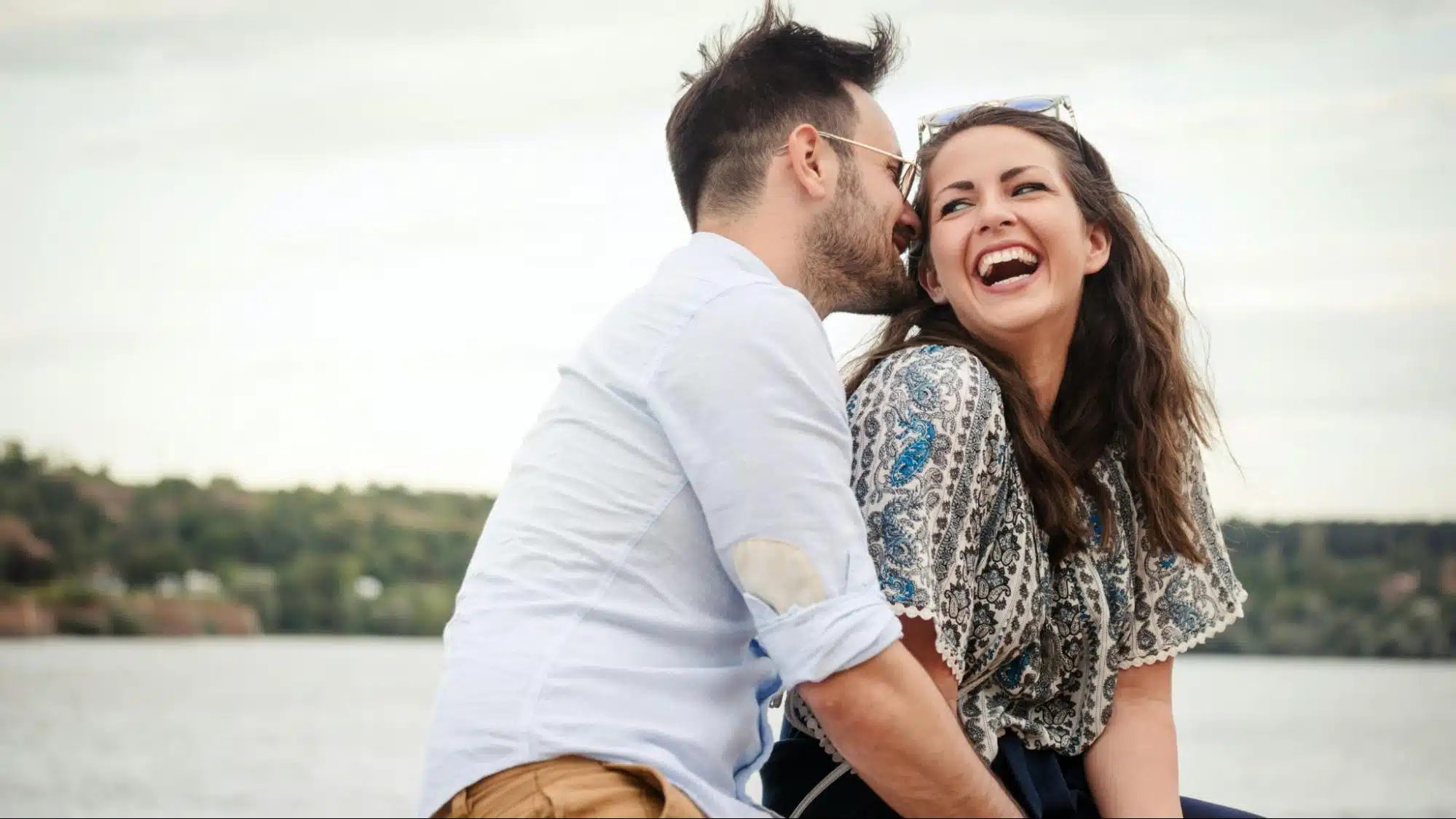 A man and woman happy together