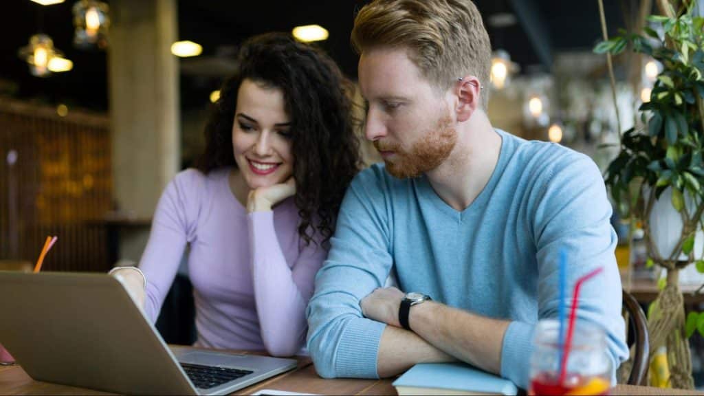 A man and woman having a conversation