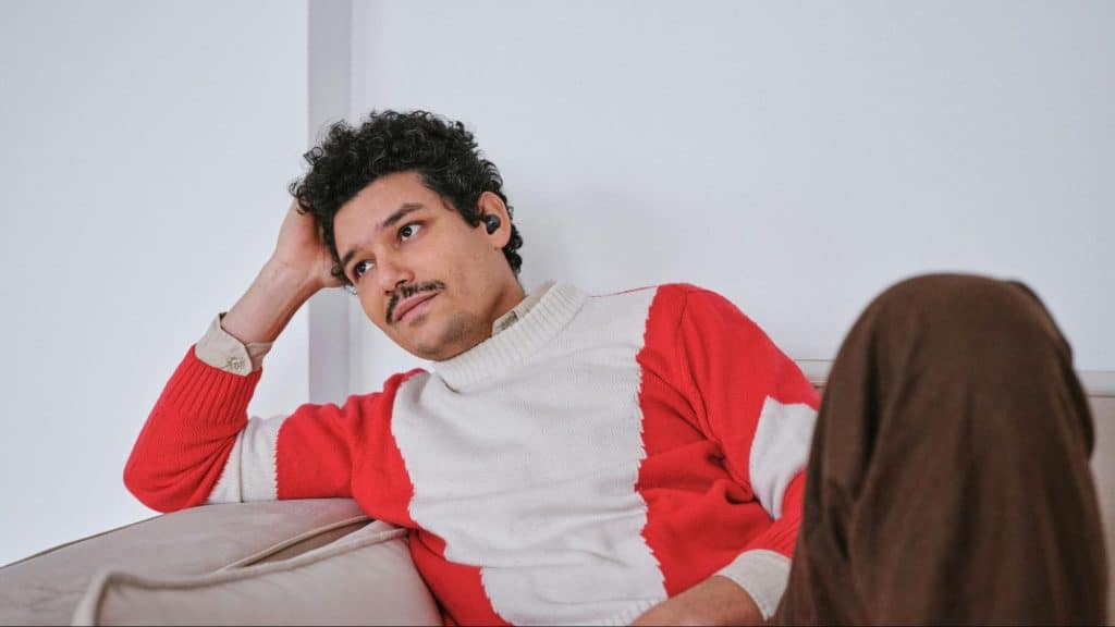 A man overthinking alone