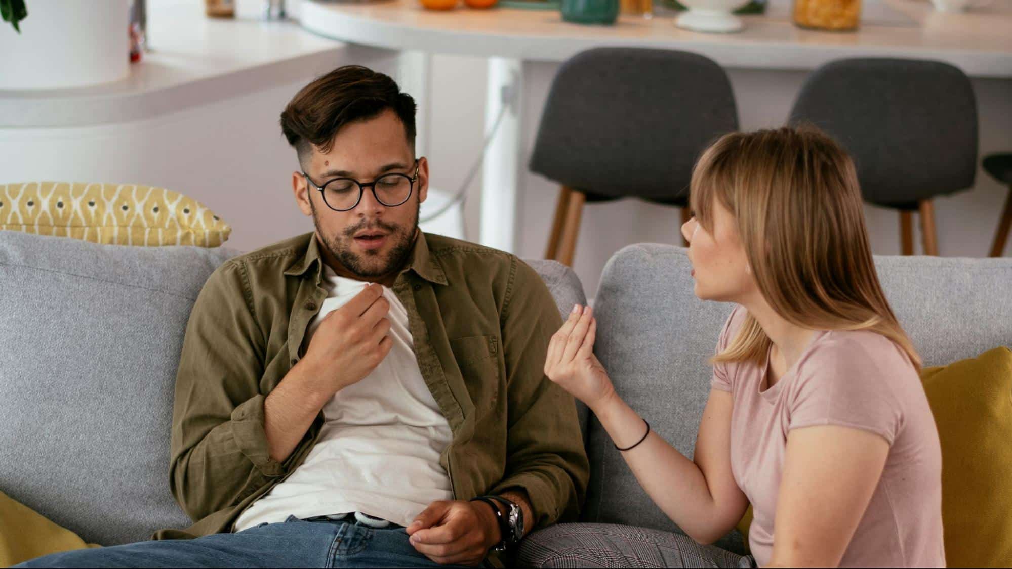 A man and a woman are arguing