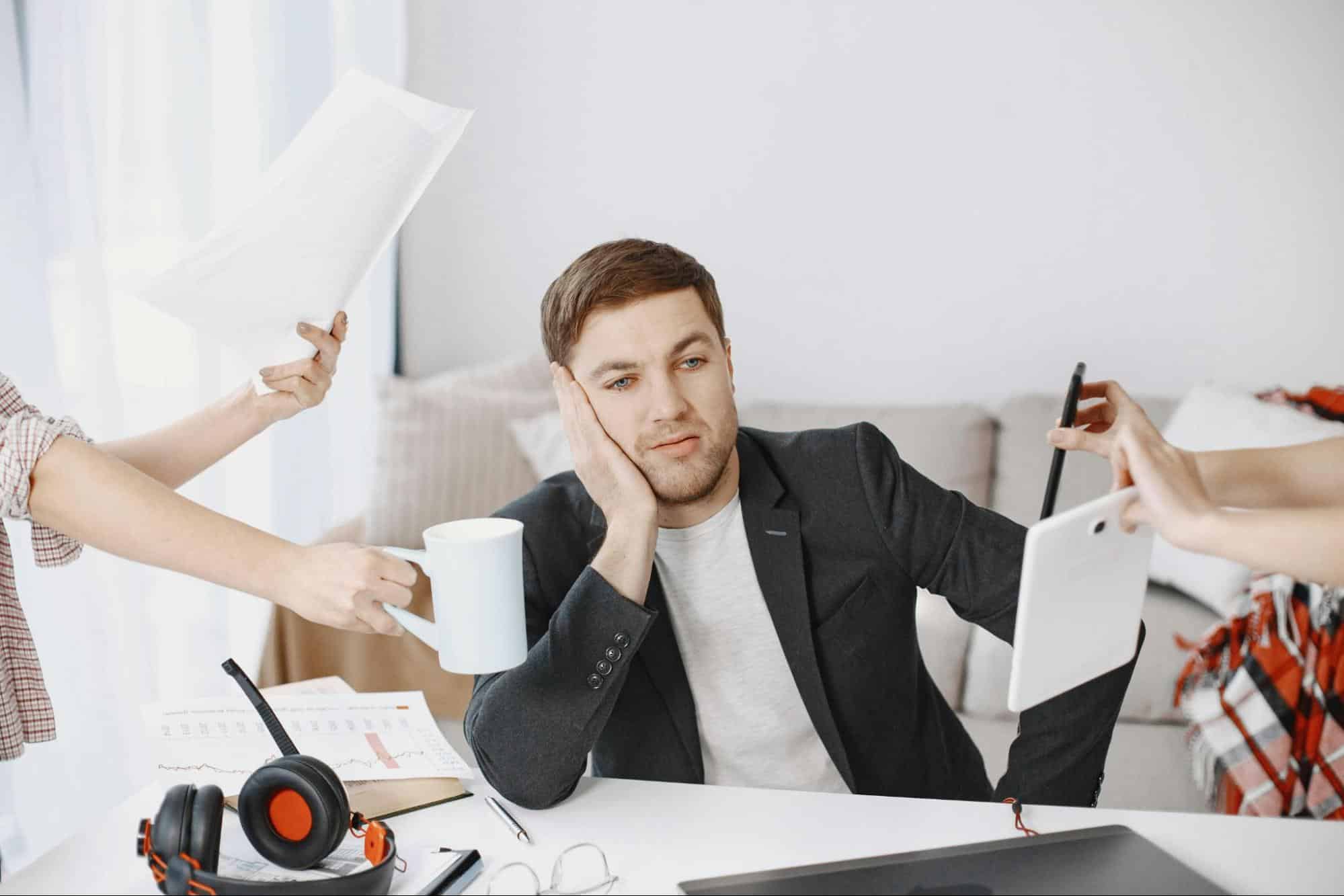 A businessman experiencing burnout.