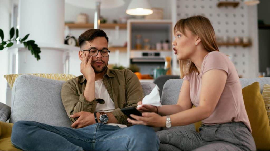 Woman confronting a man