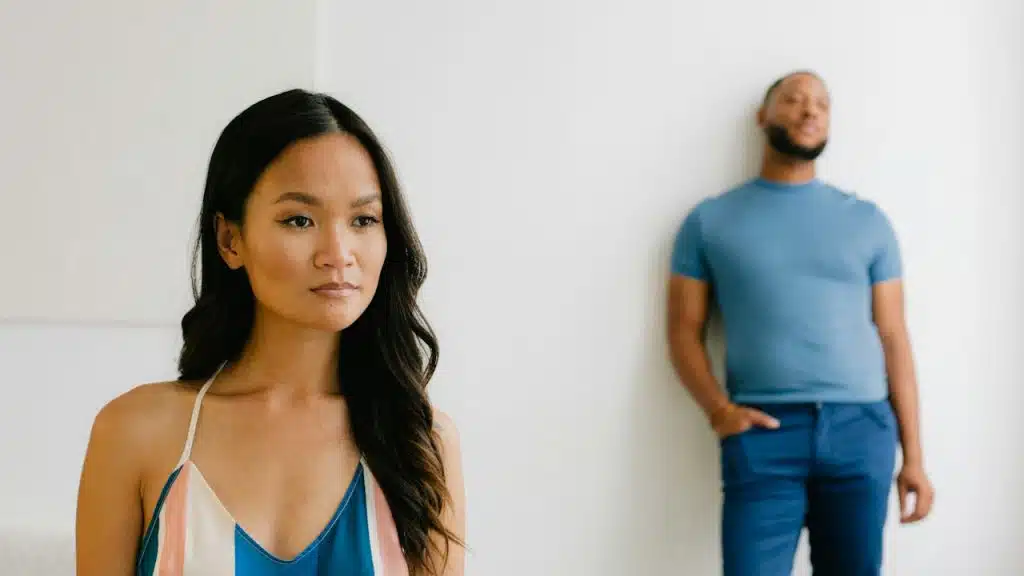 A man and a woman standing next to each other.