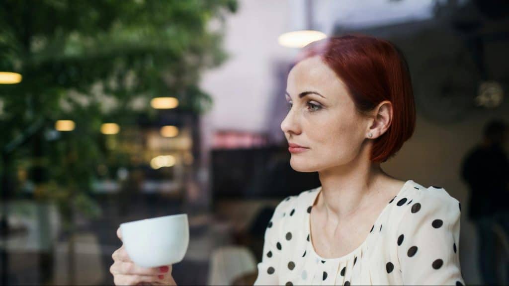 Woman drinking coffee
