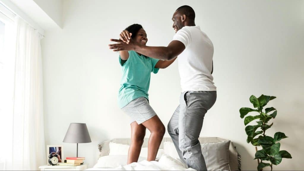 A man and woman dancing