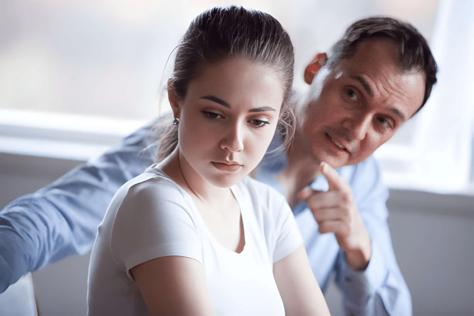 Spouses quarreling at home
