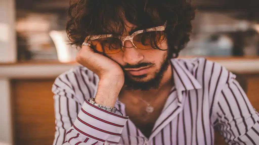 person looking emotionally tired