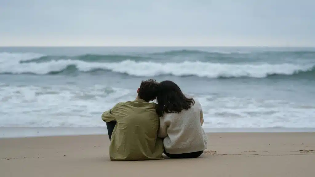 couple sitting together thoughtfully
