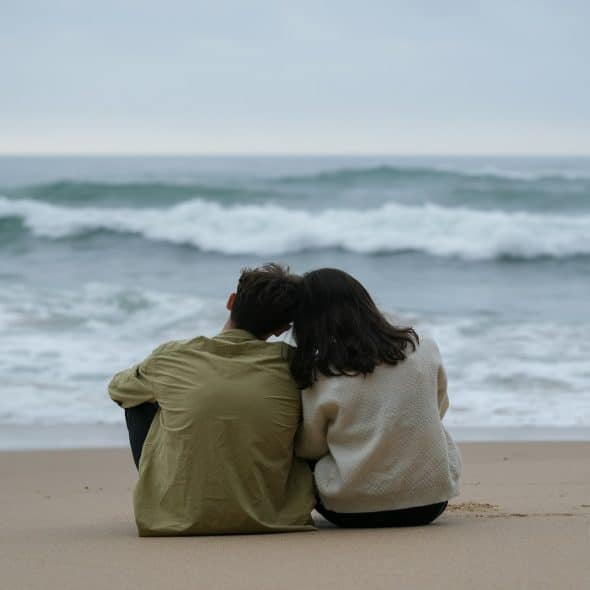 couple sitting together thoughtfully