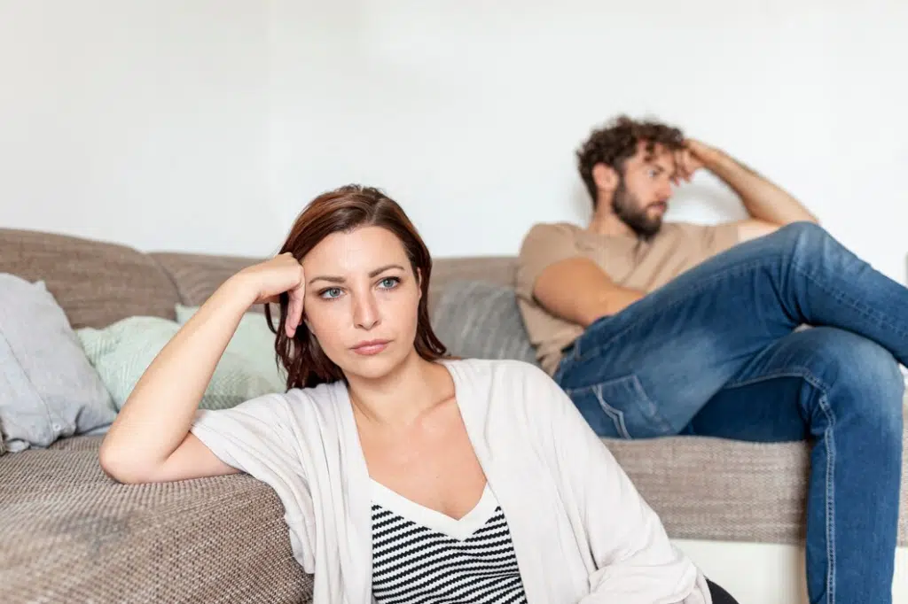 Couple being upset