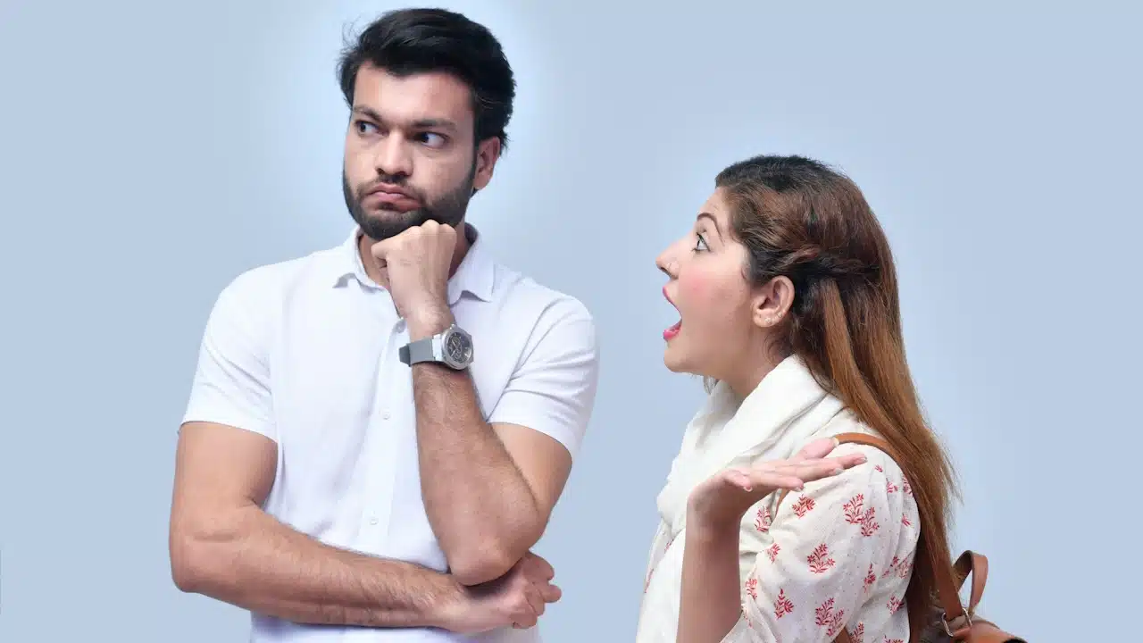 A husband ignoring his complaining wife.