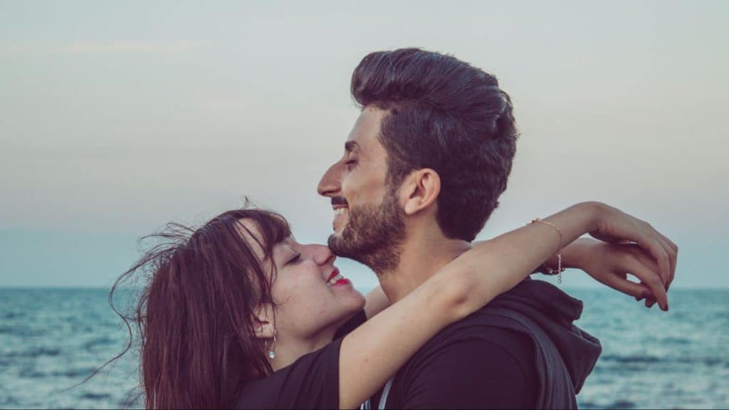 A man and woman close to each other