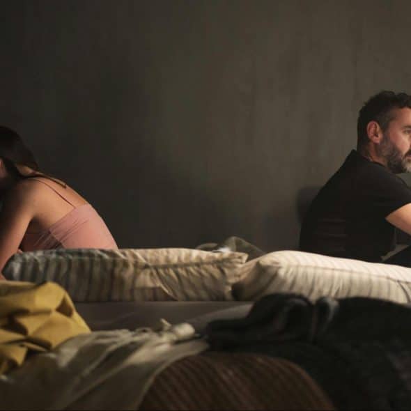 A man and woman not talking to each other