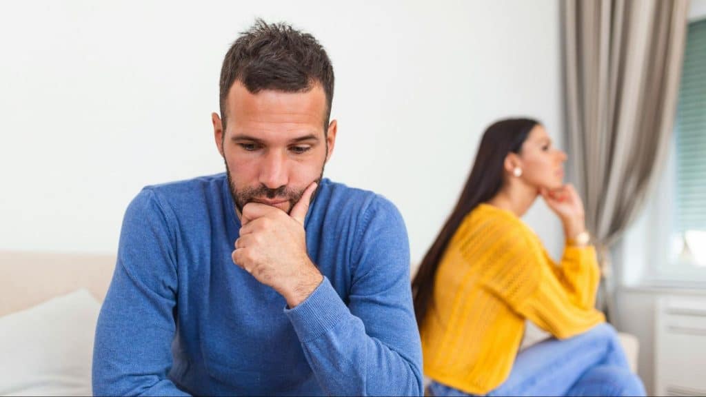 A man and woman not talking