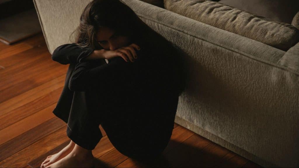 Sad woman sitting