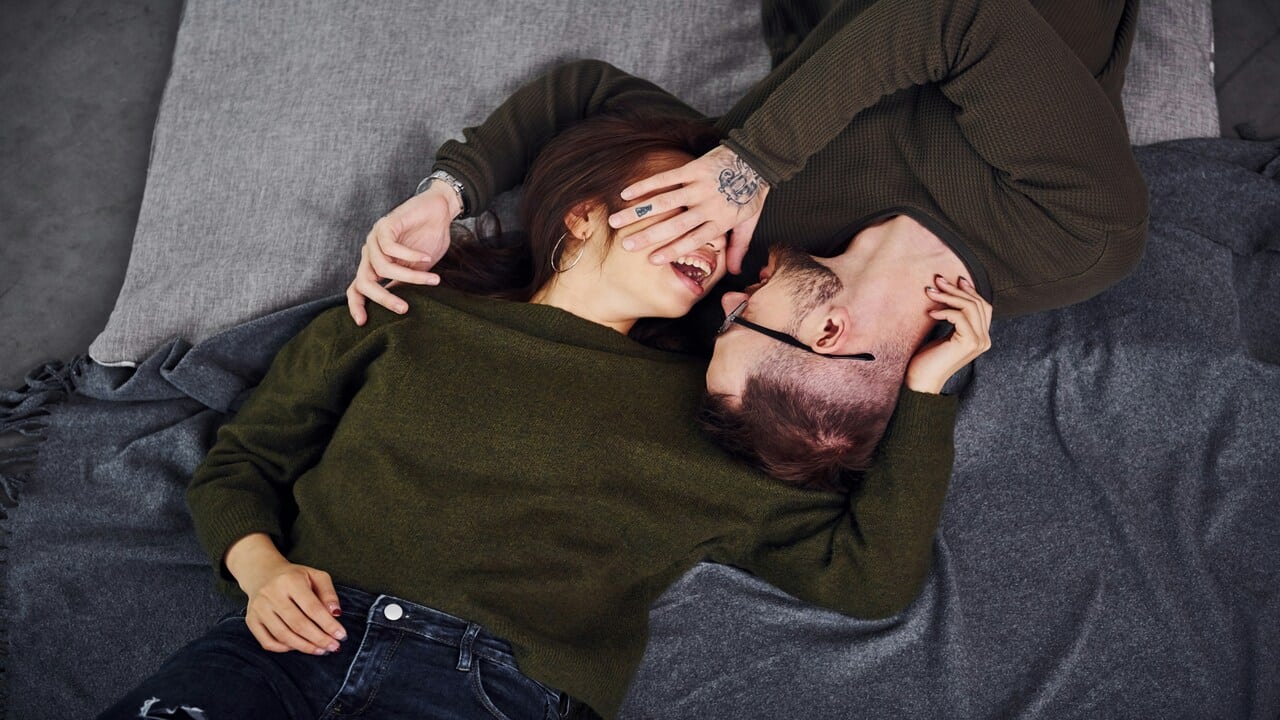 A couple being silly together