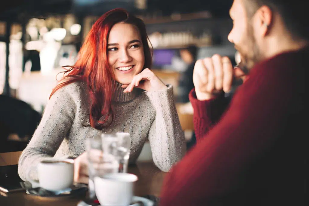 Young couple at the coffee shop