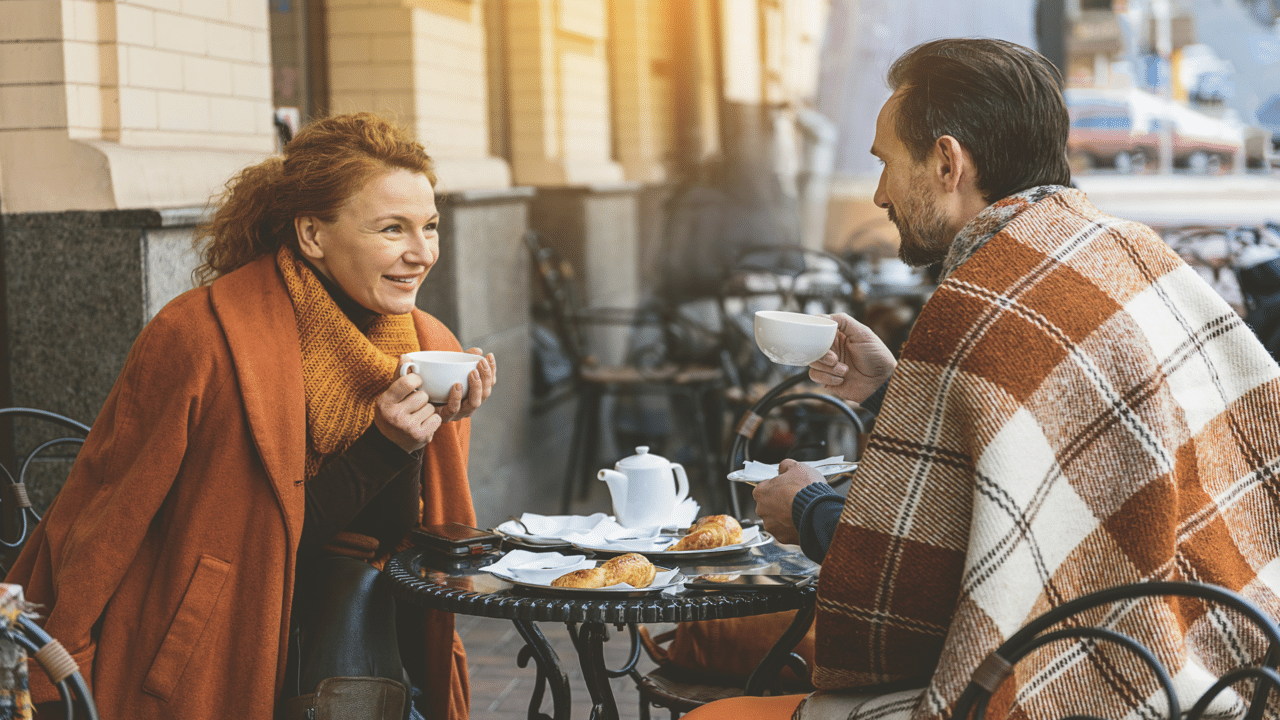 A couple at a coffee date