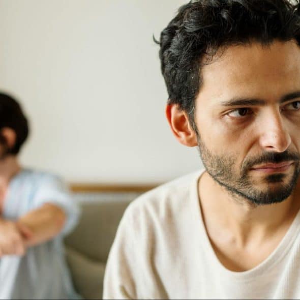 A man and woman not talking to each other