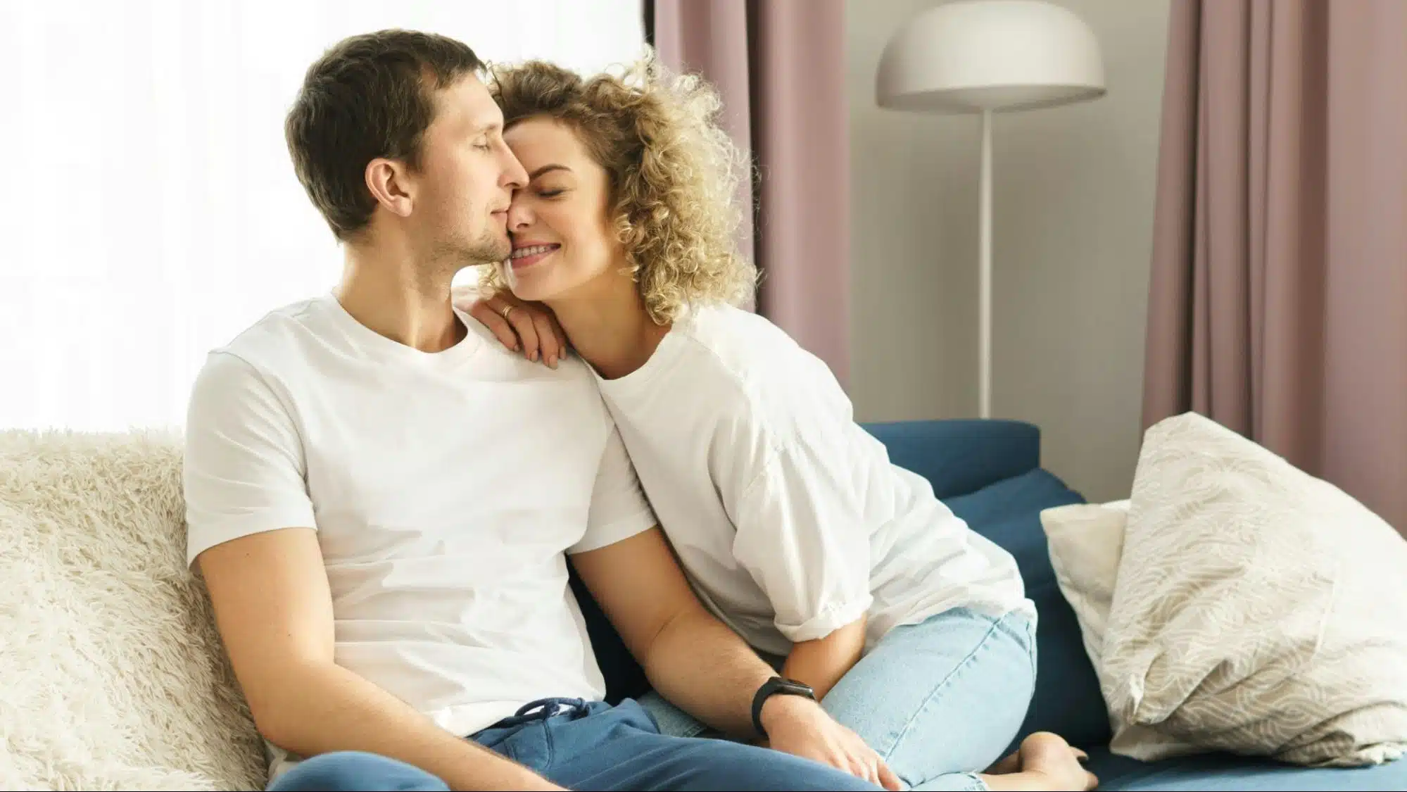 A man and woman close to each other