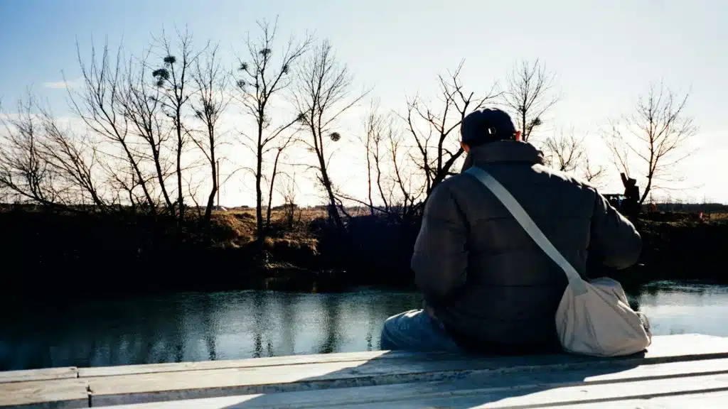 person reflecting quietly