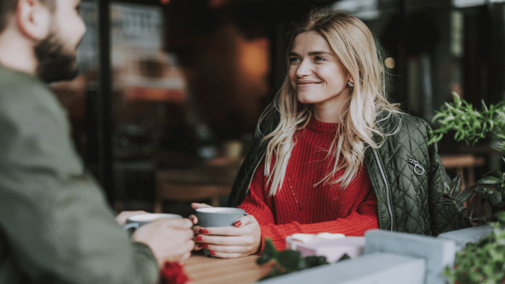 A couple at a coffee date