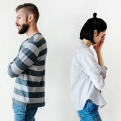 A white couple having an argument.