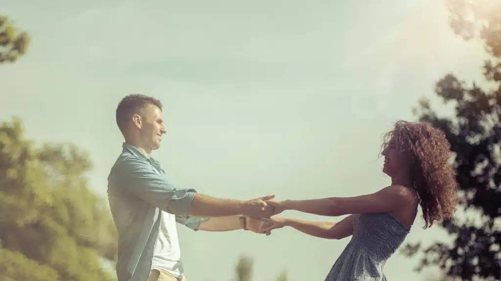 Love birds embracing nature.