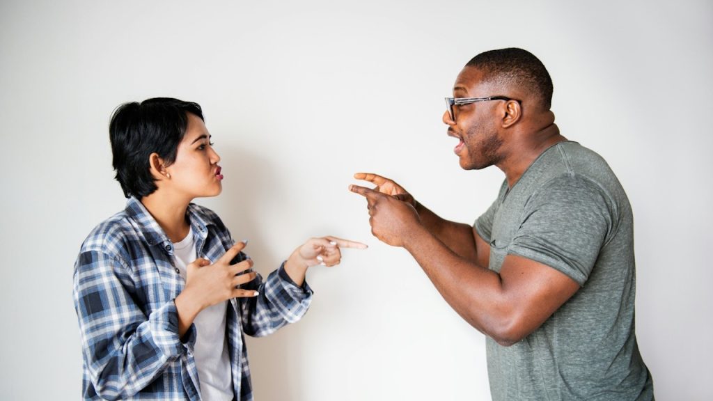 A couple having an argument.