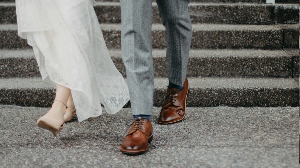 Man and woman walking.