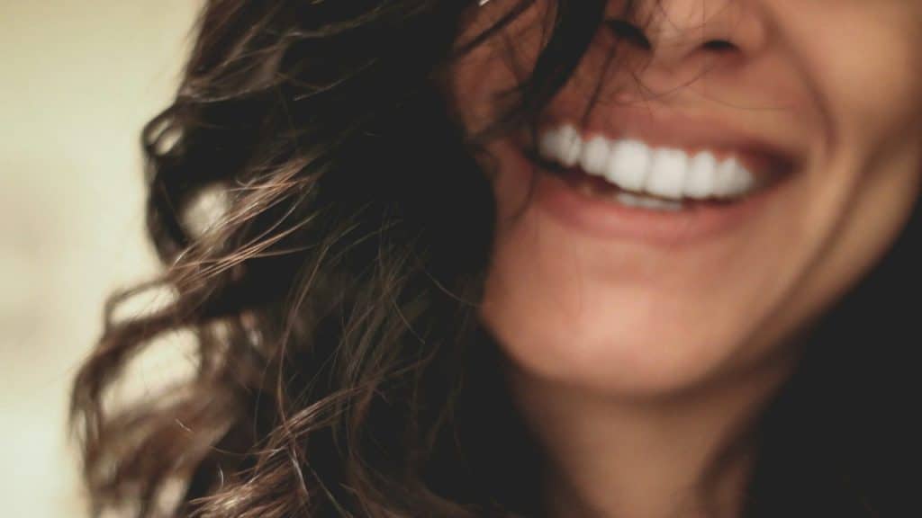 A smiling woman.