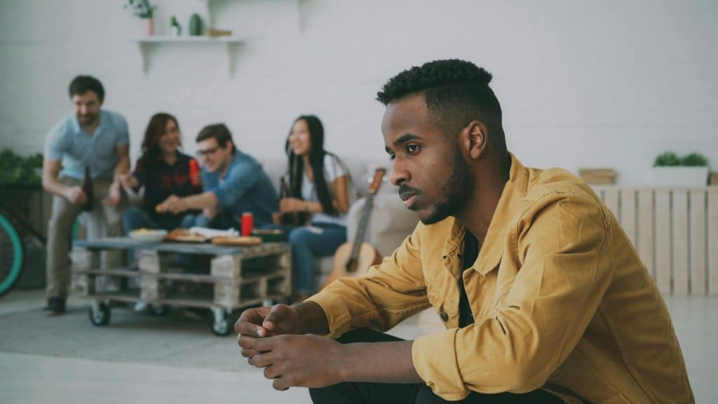 Man left out while woman socializes with friends