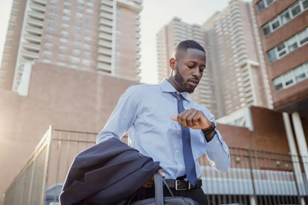Man arriving on time and keeping his word