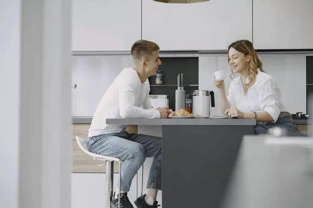 Couple in a simple stable home setting