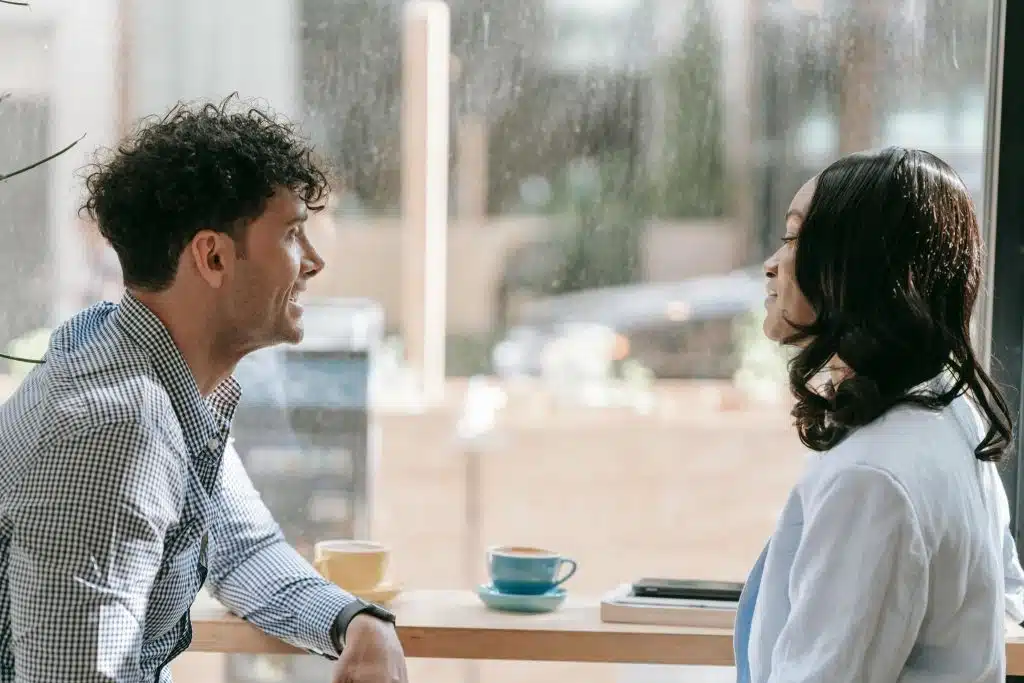 Man opening up emotionally in a quiet setting