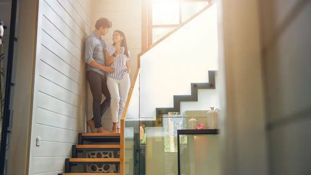 Couple at the stairs