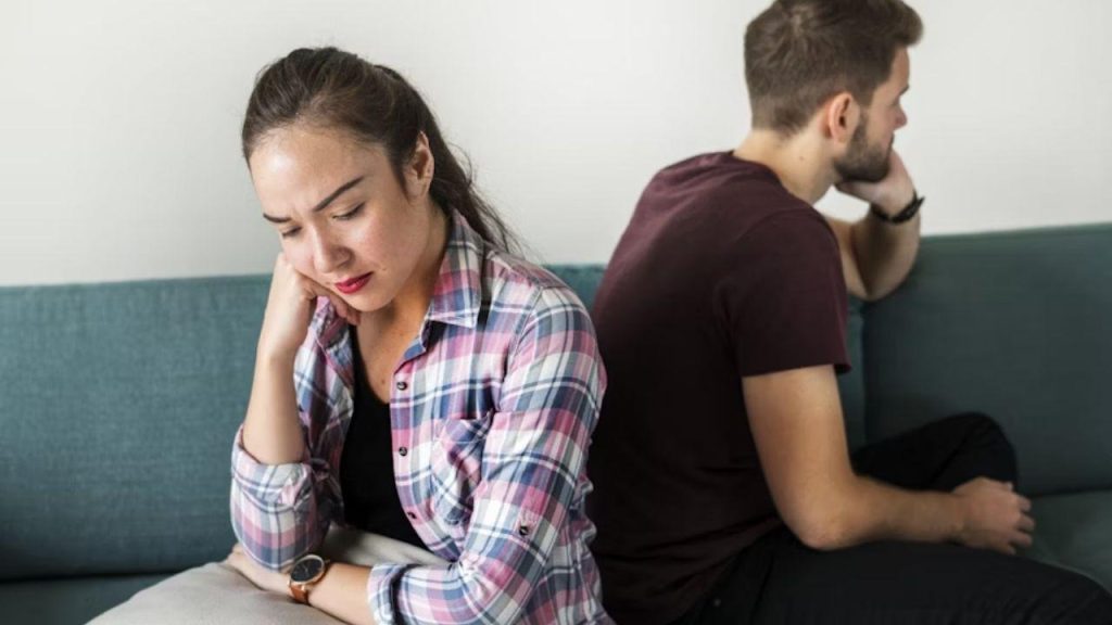 Couple arguing about priorities